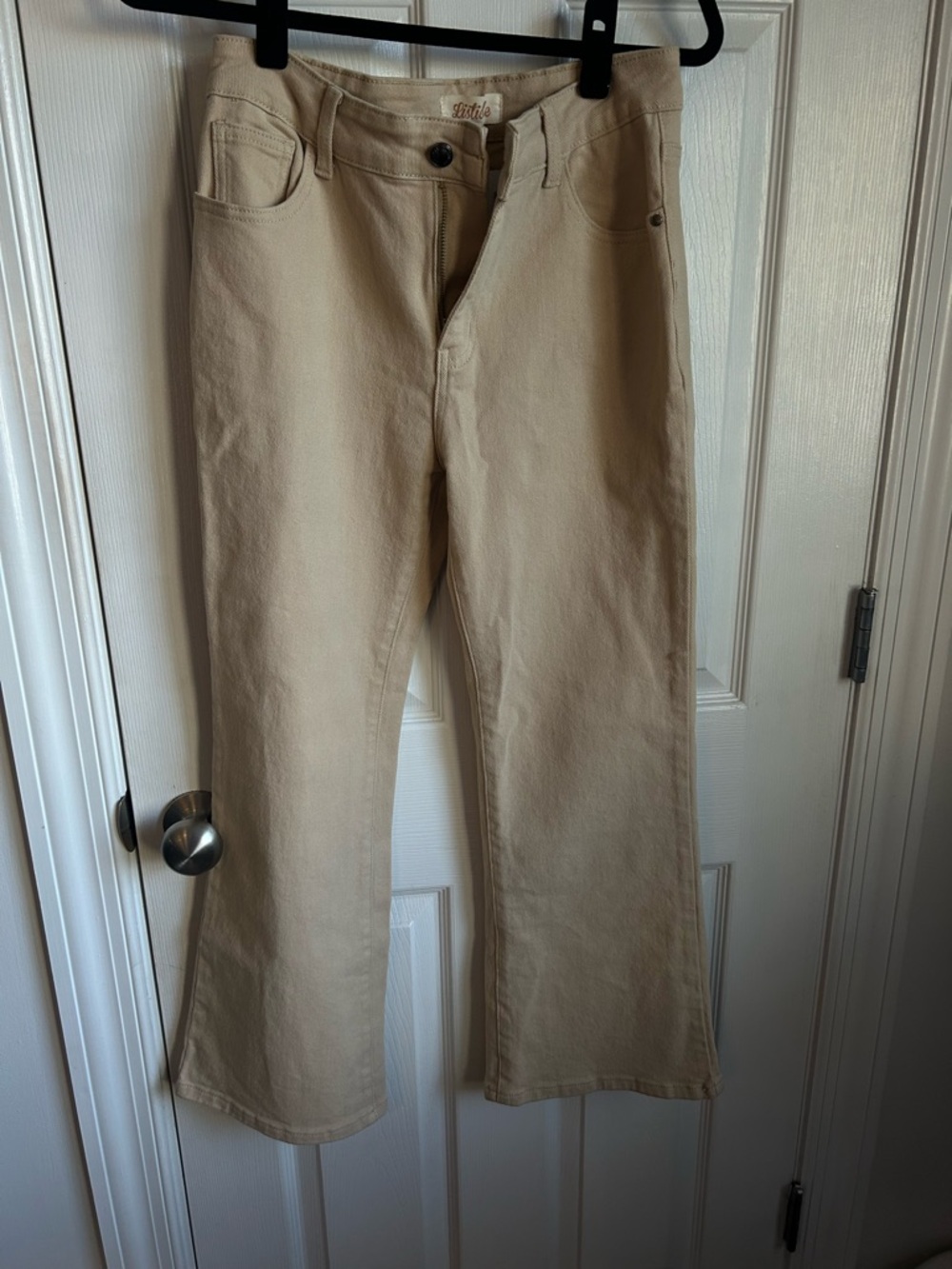 Listicle Beige High-Rise Straight Pants